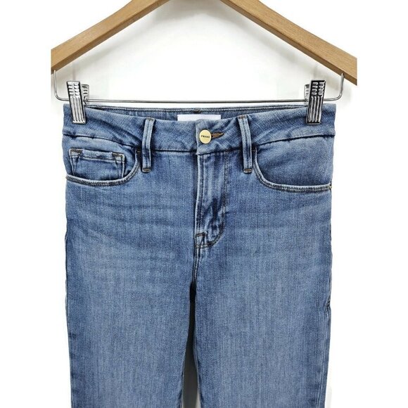 New Frame Le Crop Mini Boot Jeans Womens 24 Bootcut Tide Pool Grind - Picture 3 of 9